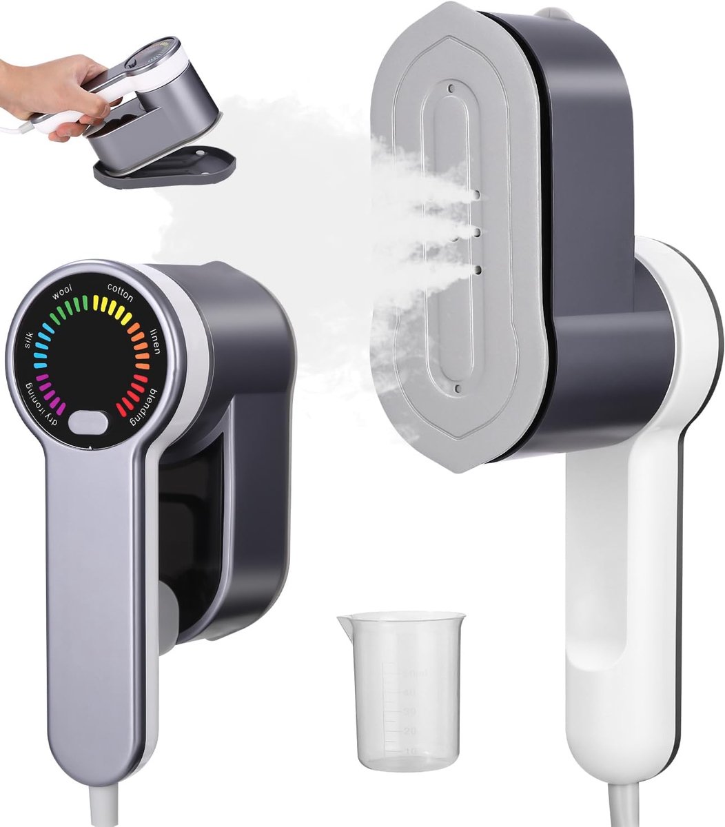 Reisstrijkijzer 1200 W, draagbare stomer, kledingstomer, 2-in-1 handstoomstrijkijzer, 5 s snel opwarmen, stoomvermogen 25 g/min, met 120 ml waterreservoir