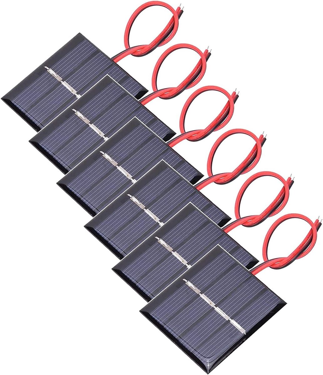 6 stuks 3V 0,3W 65x48mm micro-mini-zonnepaneelcellen zonnepaneel voor zonne-energie, doe-het-zelf, DIY, wetenschapsprojecten - speelgoed - acculader
