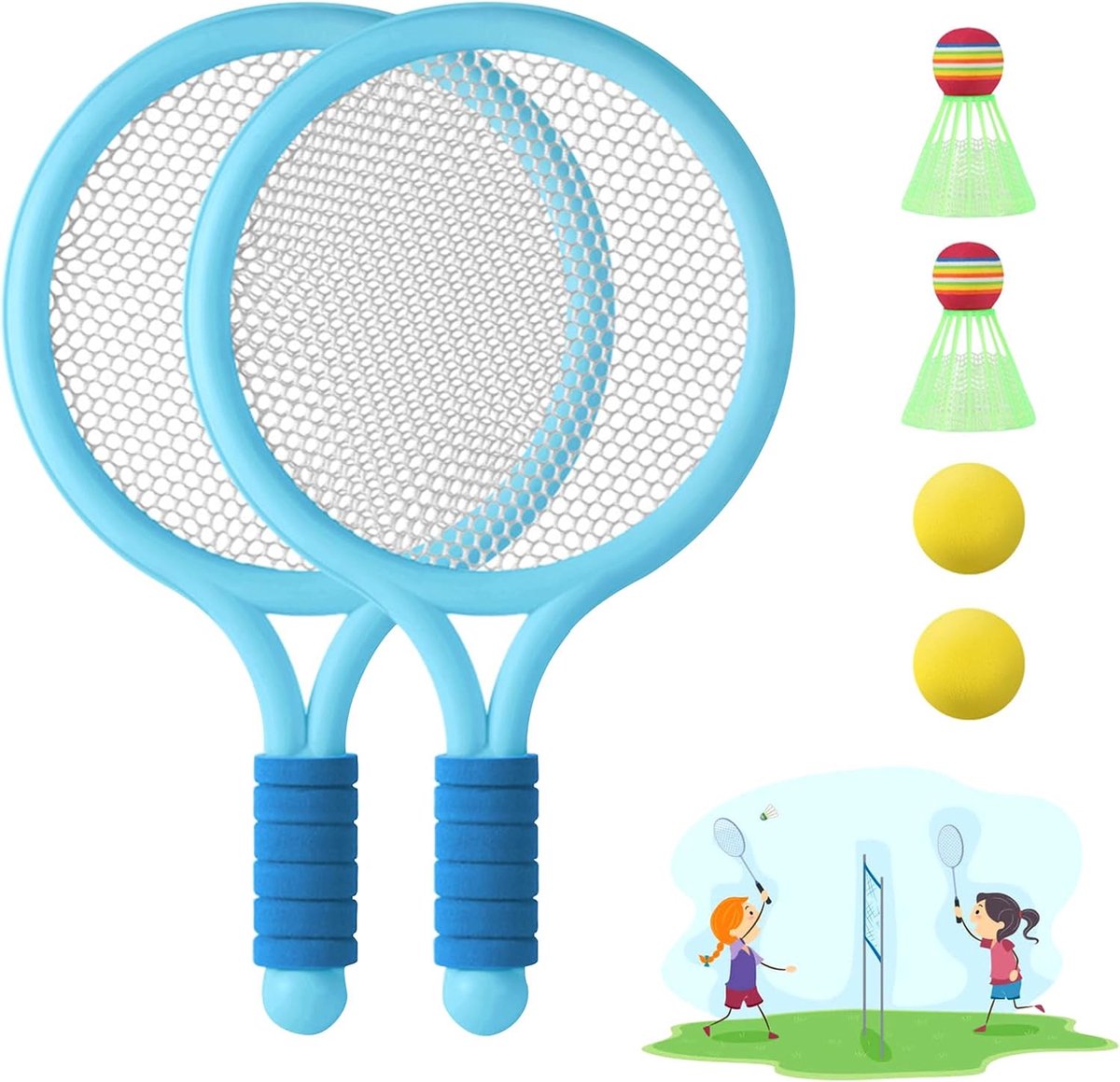 Set Kinder Badminton Set Tennisschläger Spielzeug Geschenkset für Kinder