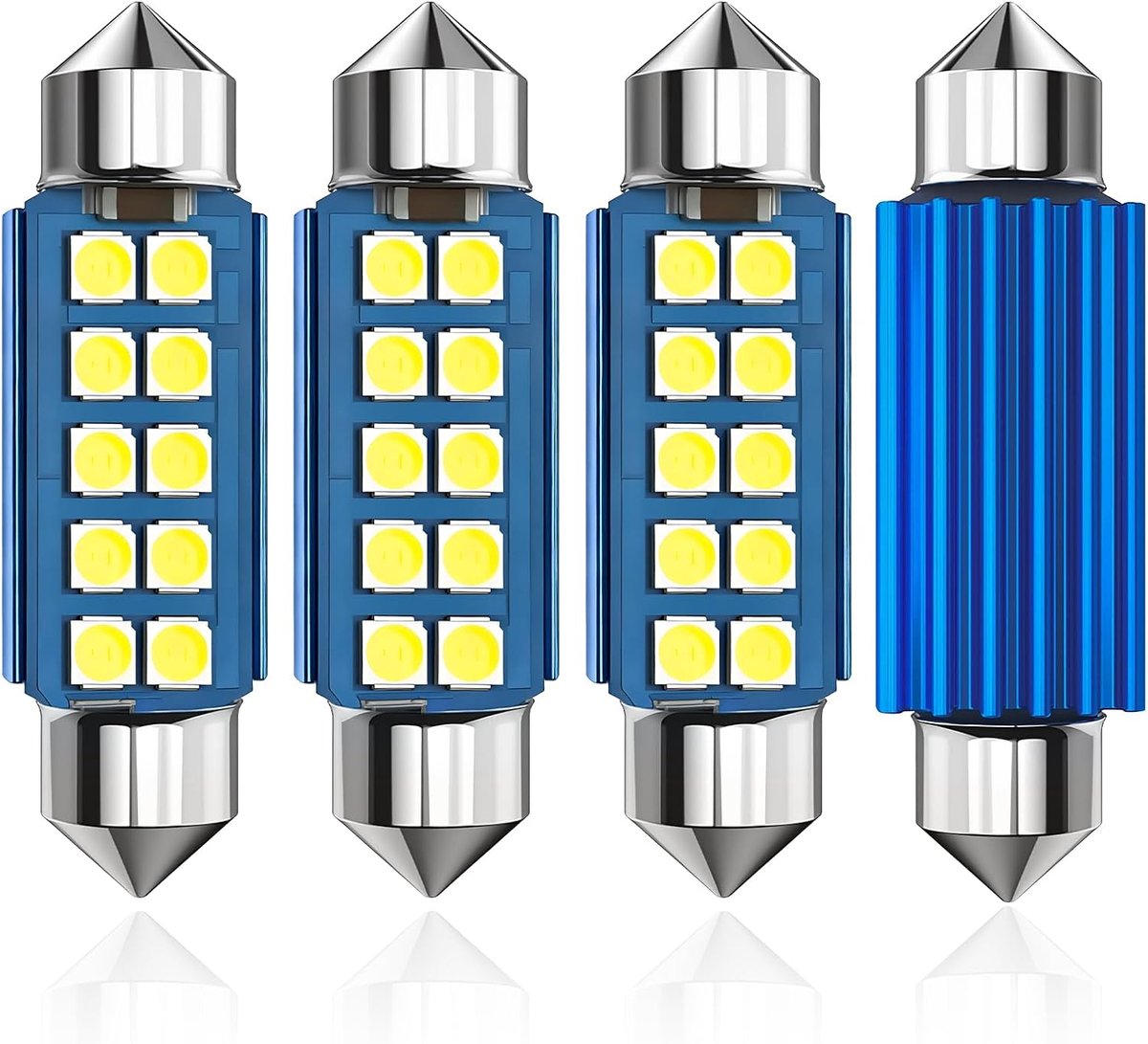 4 stuks 39 mm led, 6000 K koud wit, 12 V