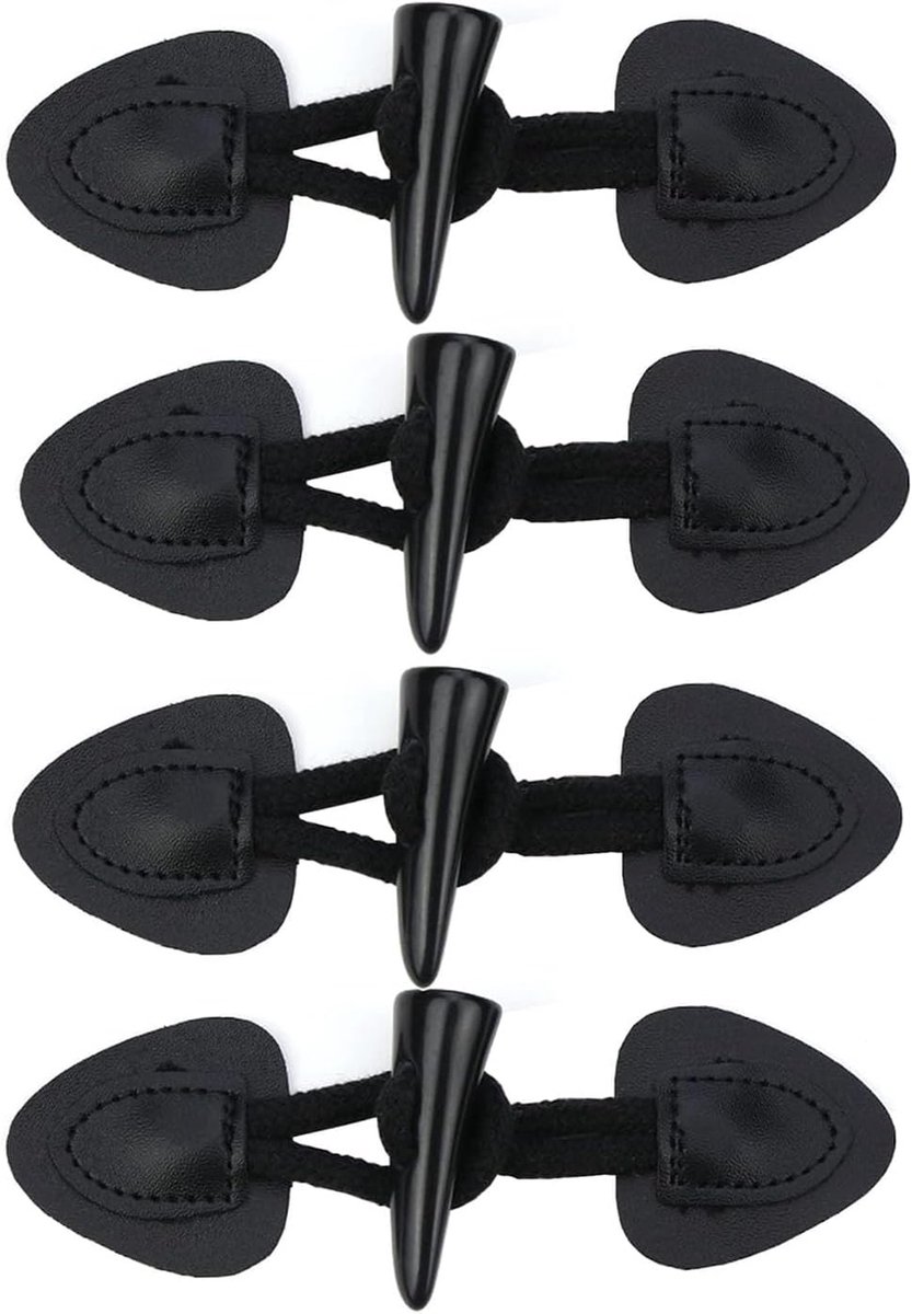 Knopen met sluiting, zwarte vintage knevelknopen voor mantels, jassen, doe-het-zelf naaiwerk en knutselprojecten, decoratieve knopen voor kleding en accessoires