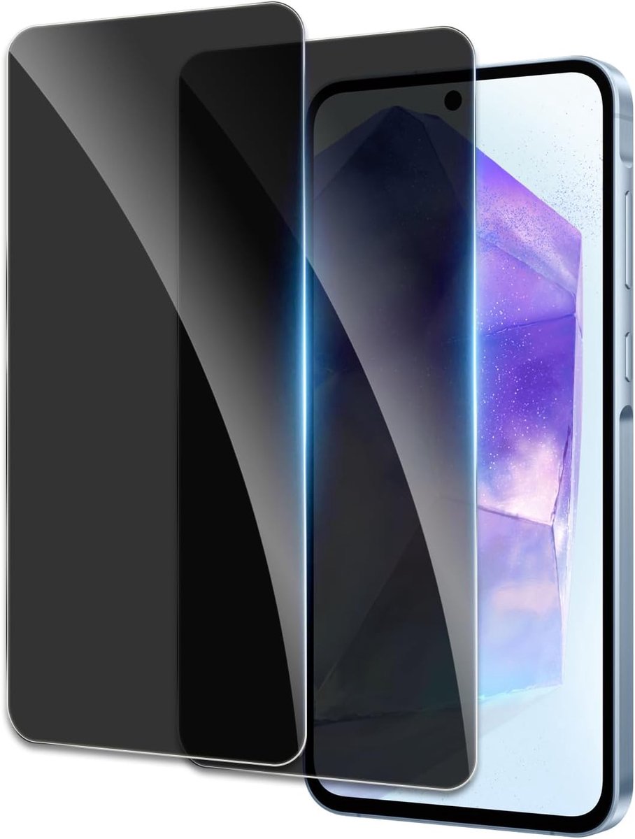 Displaybeschermfolie voor Samsung Galaxy A55/A35 inch, beschermfolie van gehard glas, anti-spy-film, hardheidsgraad 9H, anti-vingerafdruk, luchtbelvrij, ultra-robuust, kristalhelder,