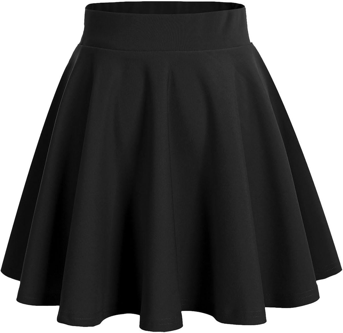 Dames Basic Midi Rok A-lijn Skater Stretchy Vloeiende Hoge Taille Rok