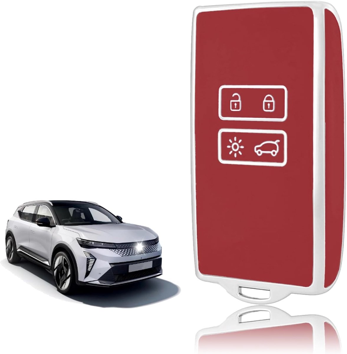 Sleutelhoes TPU, Autosleutelhoes Kaart Geschikt voor Renault Scenic Megane Talisman Koleos Kadjar Clio Captur Espace Zoe Arcan Dacia Duster, Sleutel Cover Sleutelbehuizing - Smart Key