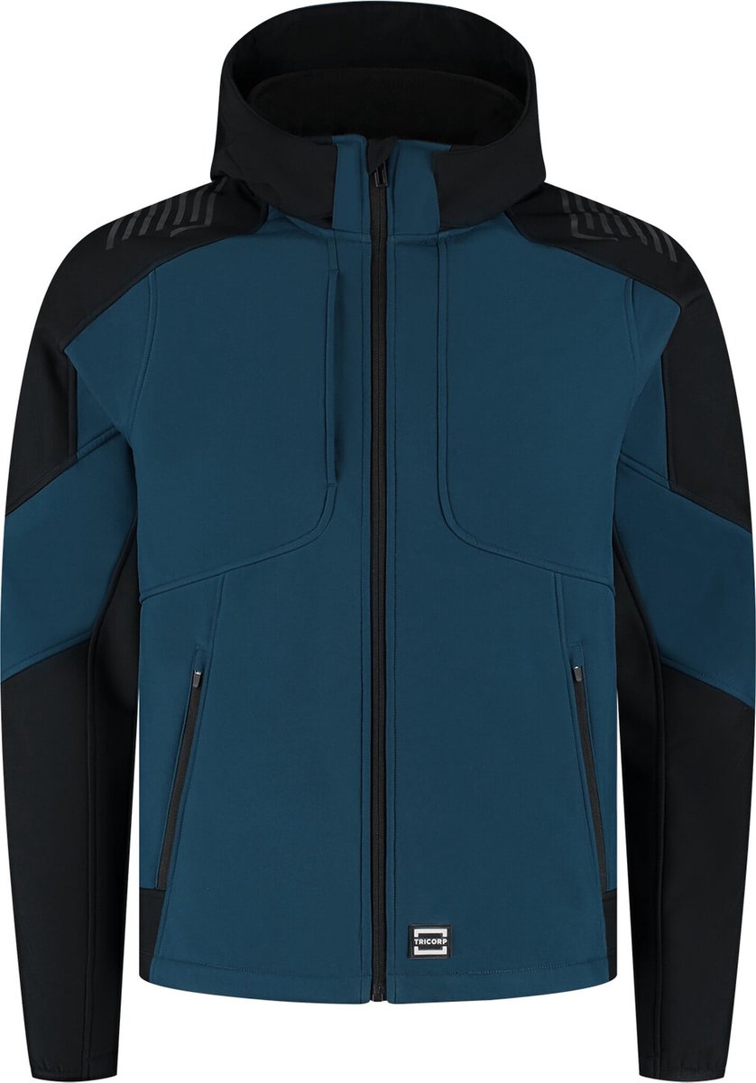 Tricorp Softshell Capuchon Bicolor Redefined 406118 - TealBlack - 4XL