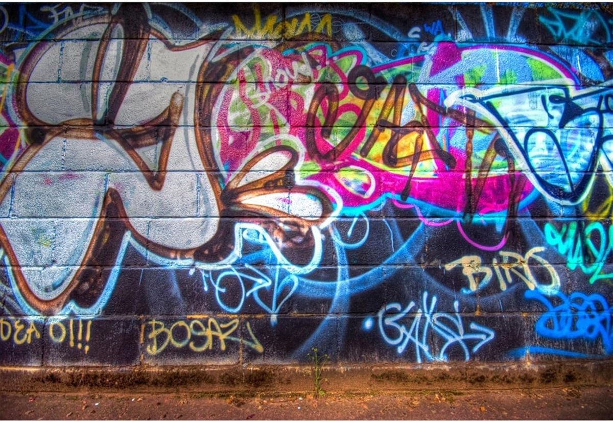 3x2m Fotografie achtergrond Graffitimuur Stedelijke straat Abstract