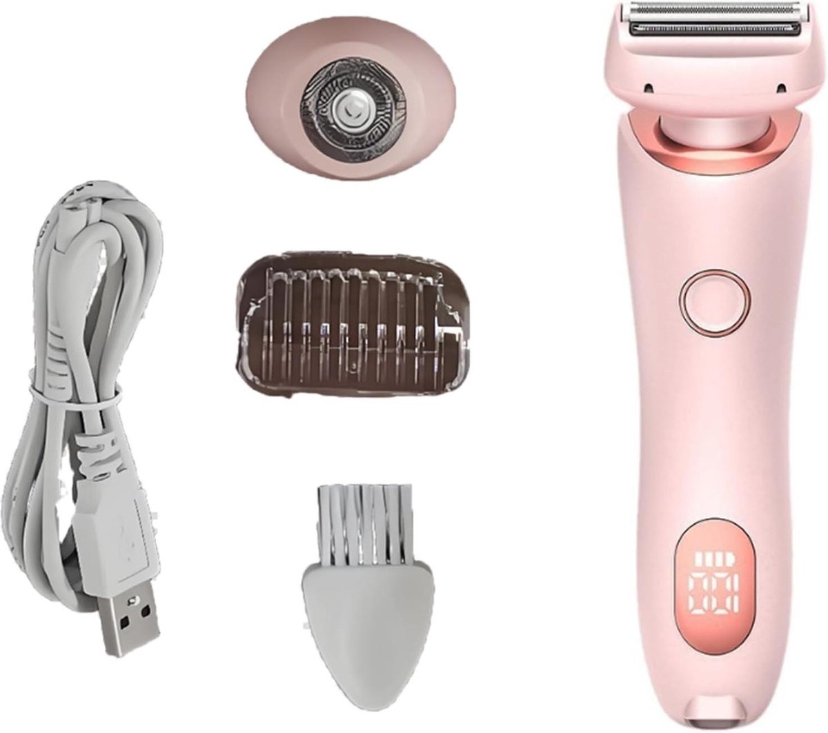 Elektrisch Scheerapparaat Dames - Bikinitrimmer Ontharingsapparaat - Gladde Huid Krijgen - Dubbele Scheerkoppen - Niet van toepassing - Roze
