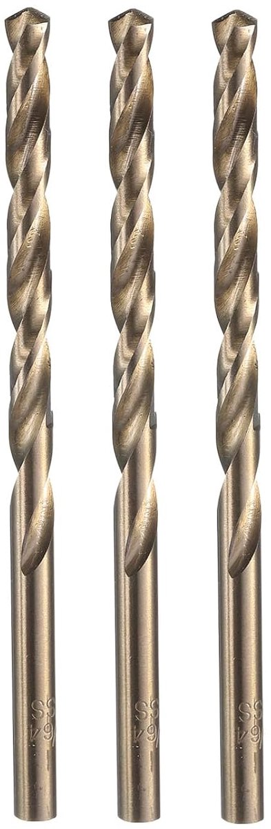 3 stuks 13/64 inch M35 spiraalboren, hogesnelheidsstaal, Jobber boren