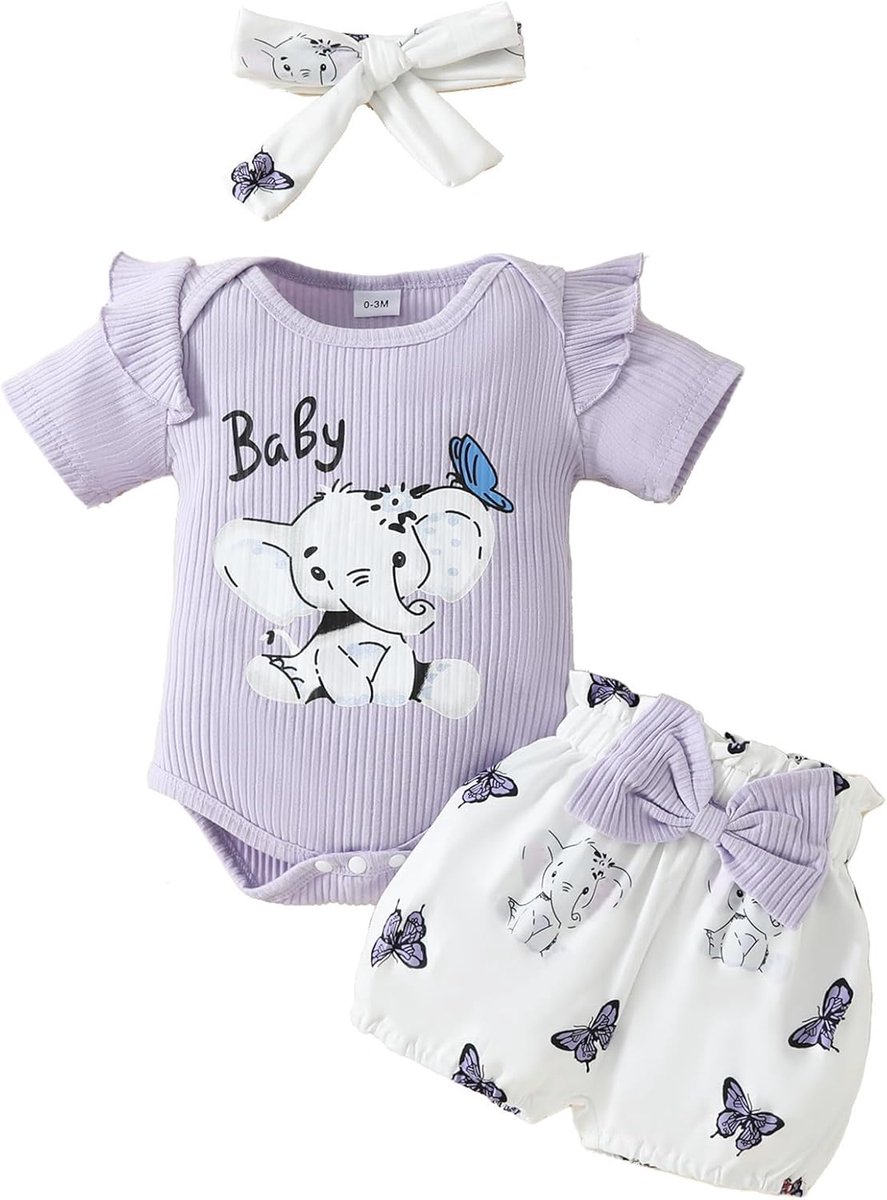 Zomerset voor pasgeborenen, 3-delig, voor baby's, meisjes, dier
