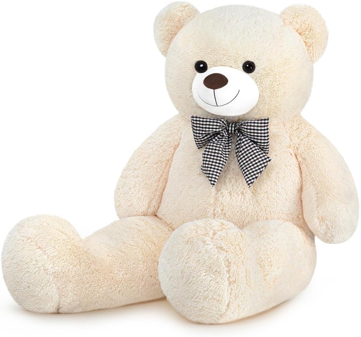 Knuffelbeer 120 cm - Grote Teddybear Pluchepop voor Kinderen en Vriendin, Wit