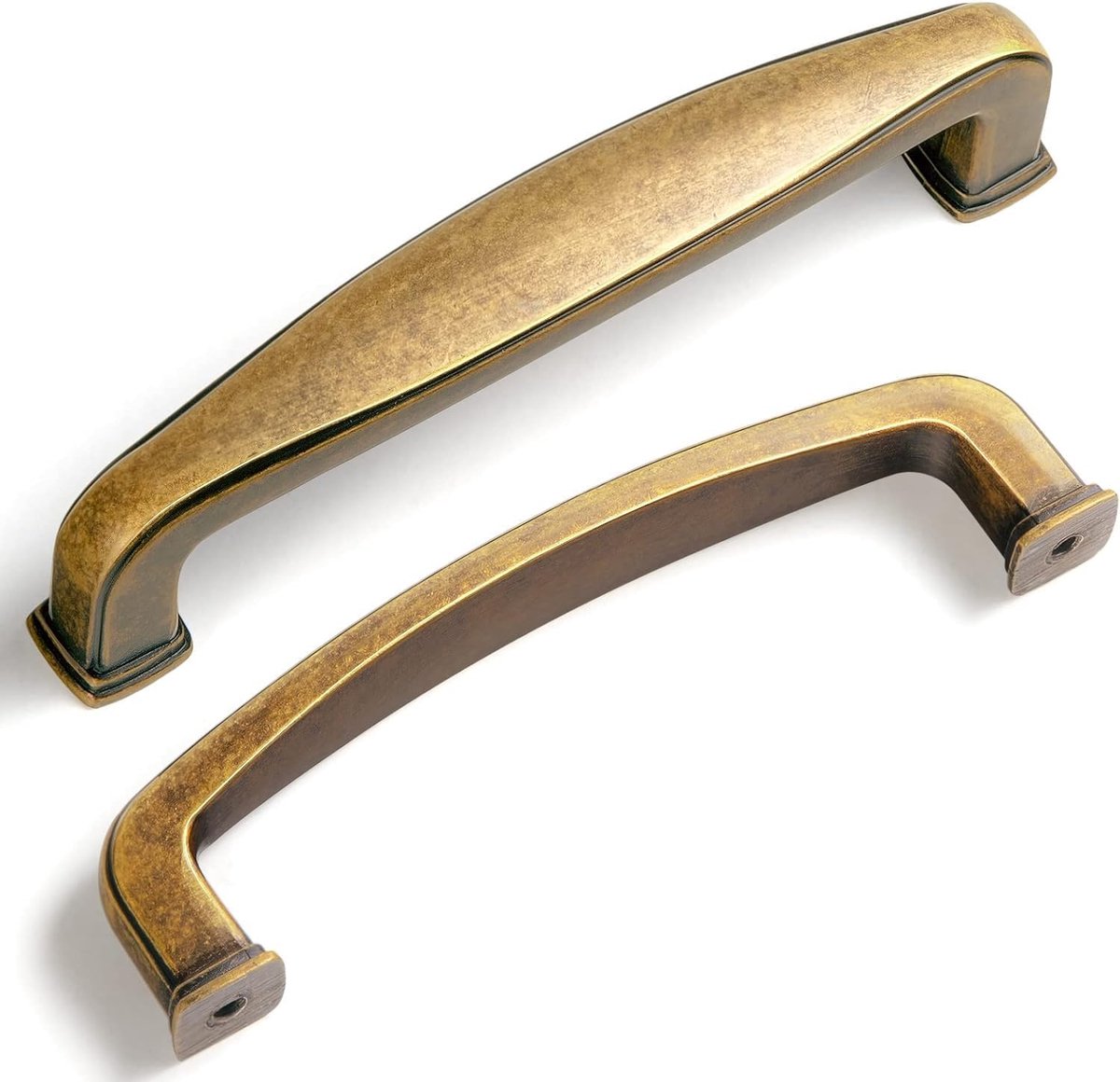 6 stuks vintage meubelgrepen 96mm, antieke kastgrepen zinklegering, keukengrepen, vintage handgrepen voor bronzen keukenkasten (Bronze, Gat midden:96mm)