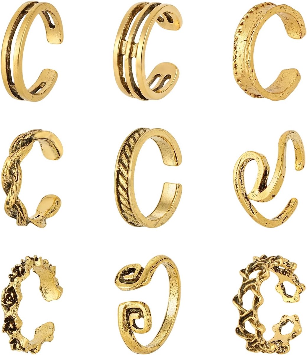 Teenringen voor Dames, Verstelbare Open Teenring van Zinklegering