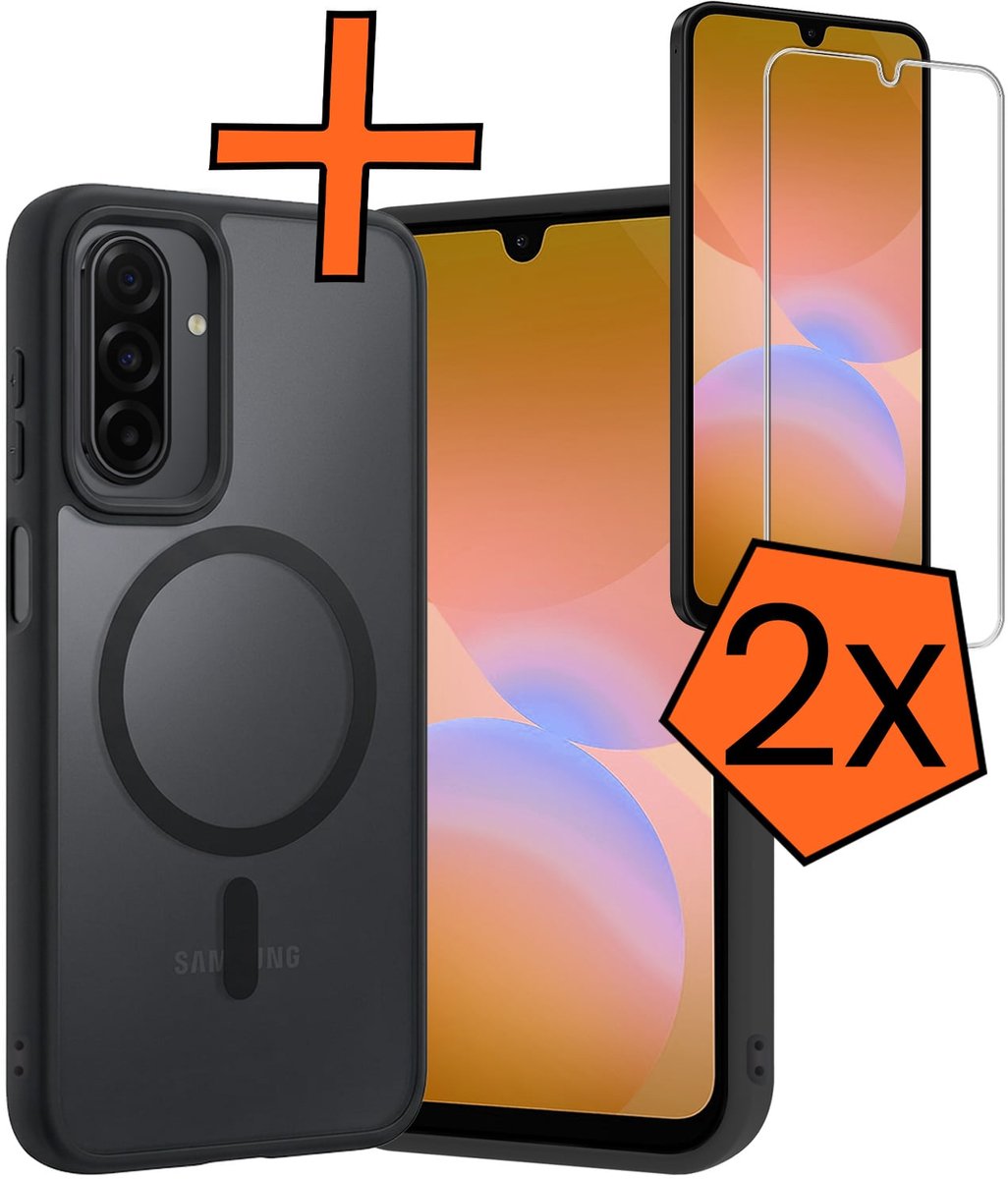 Hoes - Met 2x Screenprotector - Geschikt voor Samsung Galaxy A26 - Magsafe Compatible - Sterk & Shockproof - Back Cover - Shock Proof Case - Telefoon Hoes - Zwart