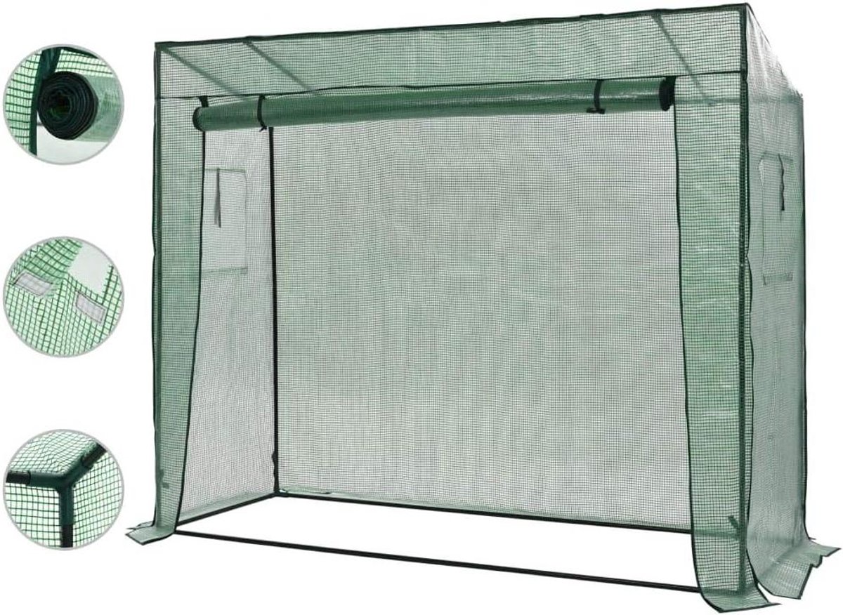 Walk-in Kas - Serre Planten - Tuinieren Buiten - UV-beschermende Cover - 200x80x173cm - Groen
