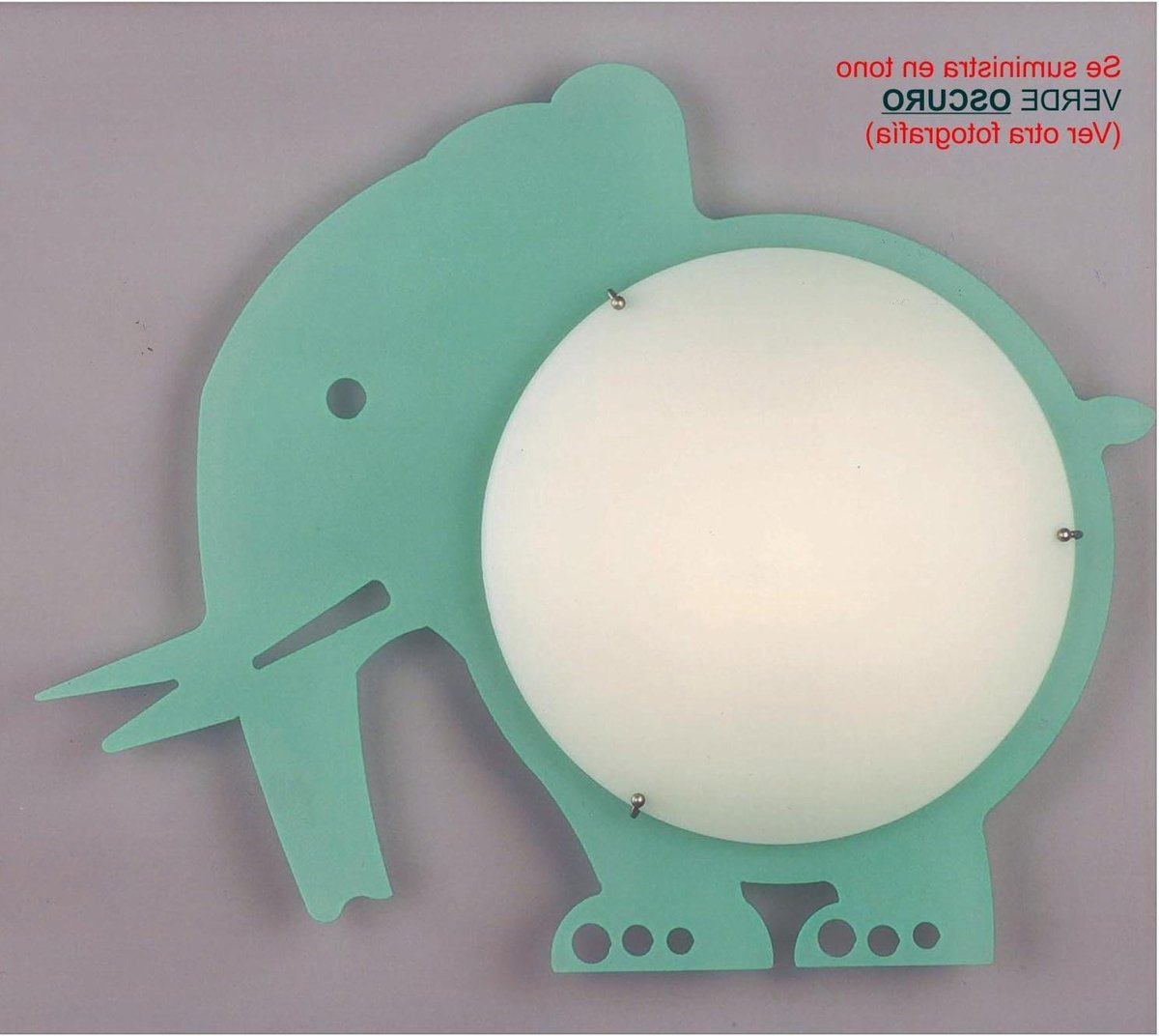 Plafondlamp Kinderen - Nachtlamp Olifant - Kinderkamer Verlichting - Olifant Vorm - 50 x 39 x 8 cm - Groen