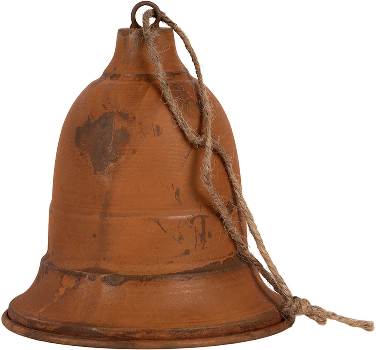 Clayre & Eef Kerstdecoratie Beeld Bel Ø 25x28 cm Bruin Metaal