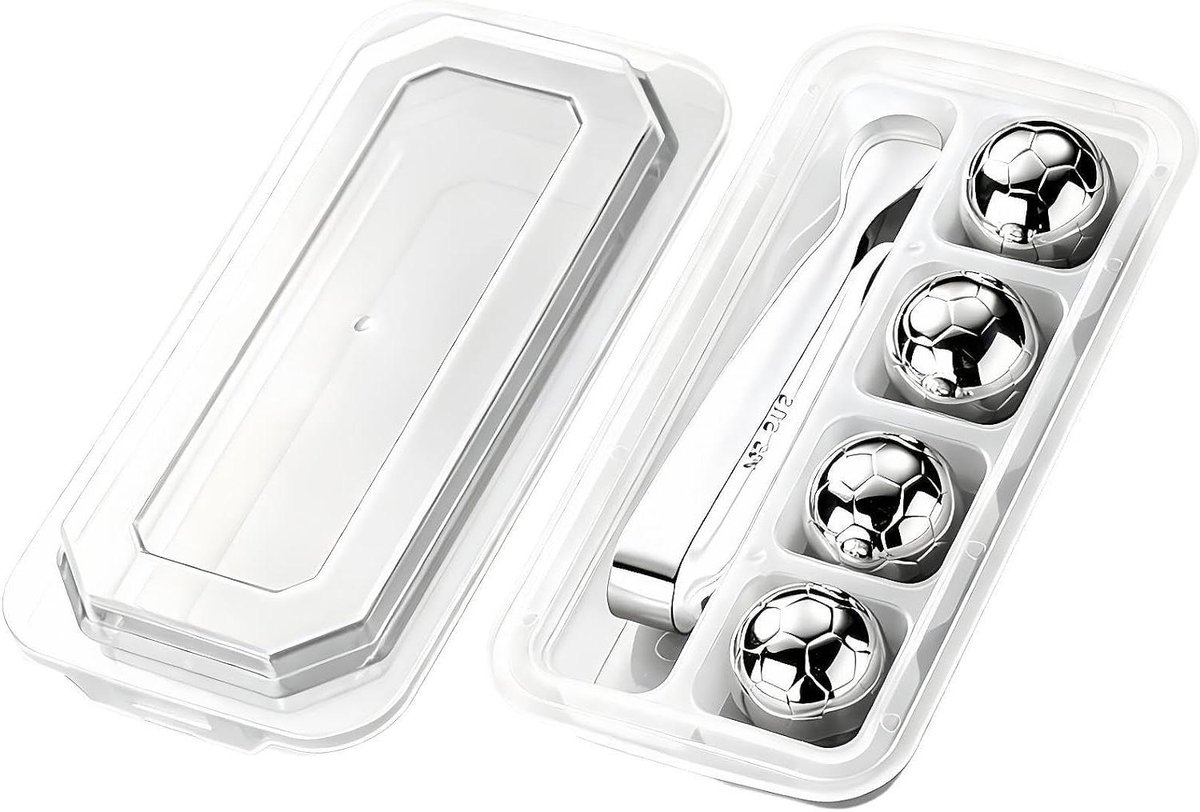 Herbruikbare IJsblokjes - Roestvrijstalen Cocktail IJsklontjes - Dranken Koelen - Verdunningsvrije Koeling - ca. 27 cm per stuk - Zilver