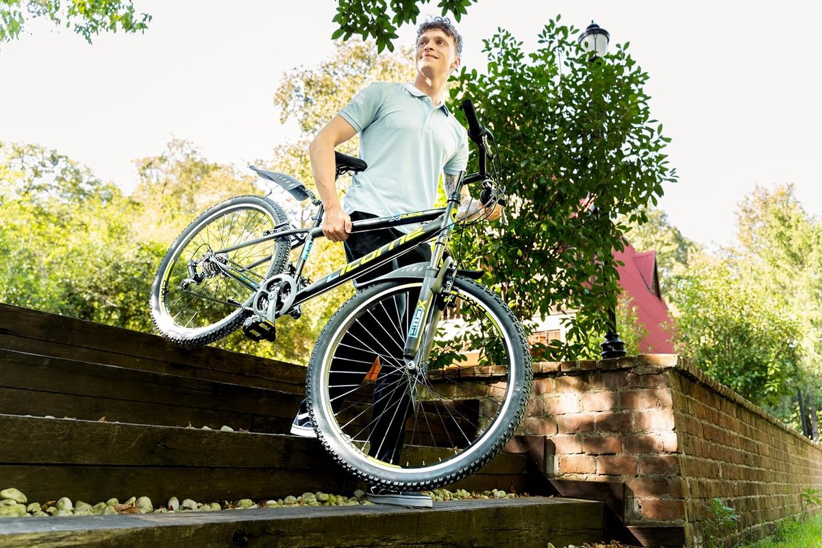 SnelShoppen - Mountainbike 26 Inch voor Jongens en Meisjes, Shimano 21 Versnellingen, Robuust met Voorvorkvering, Geschikt voor Avontuurlijke Rit en D