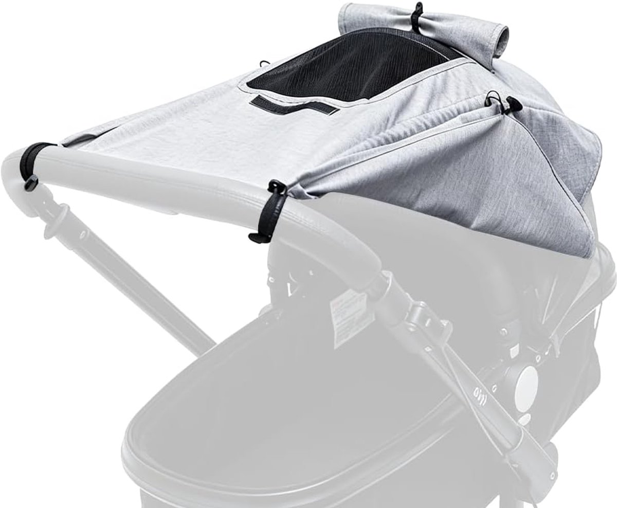 Zonnezeil voor kinderwagen - UV-bescherming 50+ - Verstelbaar en waterdicht - Bescherming tegen zon en hitte - SnelShoppen