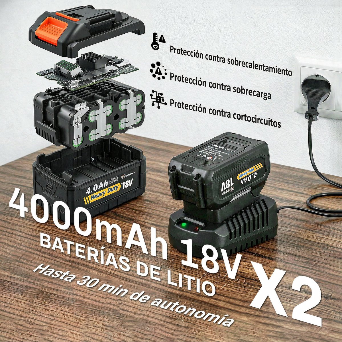TEKROA® Accu Bladblazer 36V - 3 Snelheden - Turbo 270 km/u - Luchtvolume 13,5m³/min - Inclusief 2x 4.0Ah Accu & Lader - Brushless Motor 1000W - Lichtgrijs