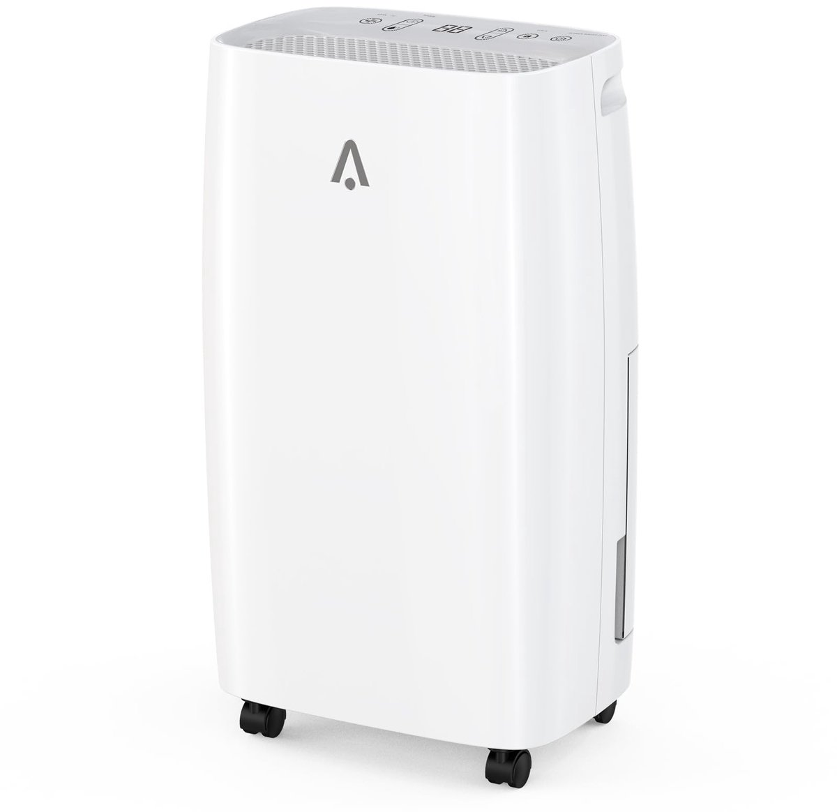 SnelShoppen - Luchtontvochtiger voor thuis, 12 l/dag, digitale vochtigheidsweergave, stille compressor, energiezuinig, kinderslot, slaapmodus, 24 uur
