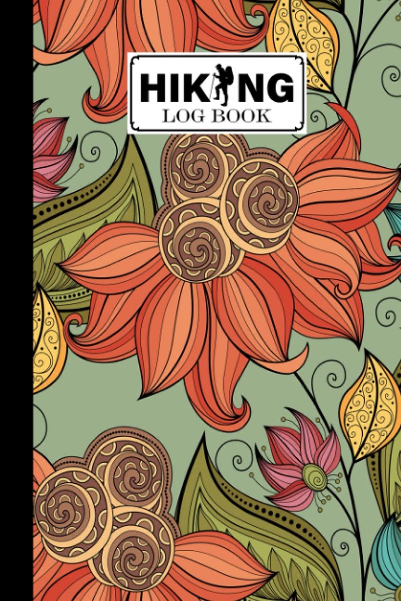 SnelShoppen - Hiking Logbook - Hiking Journal voor Bergbeklimmers en Wandelliefhebbers - 121 Pagina's - 6" x 9" - Vintage Bloemen Cover Ontwerp - Perf