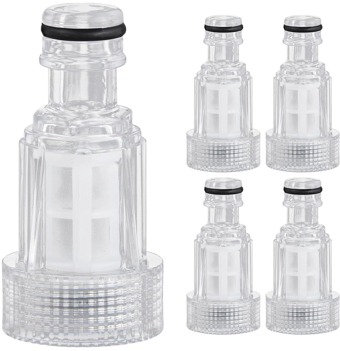 SnelShoppen - Waterfilter voor 3/4 Tuinslang, Compact en Praktisch, 5 Stuks, Aansluiting voor Hogedrukreiniger, Tuinaccessoires, Eenvoudig te Reinigen