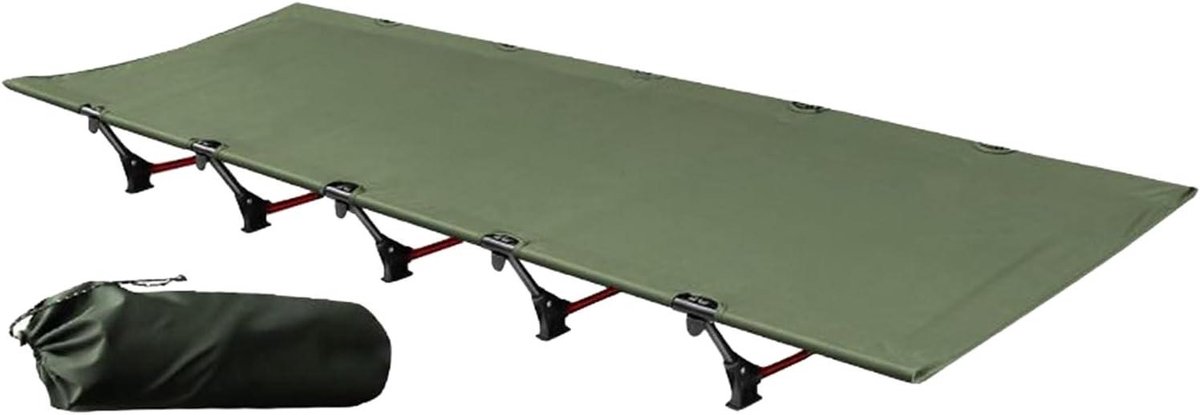Kampeerbed - Opvouwbaar bed - Outdoor slapen - Lichtgewicht en draagbaar - 192x65x16cm - Legergroen