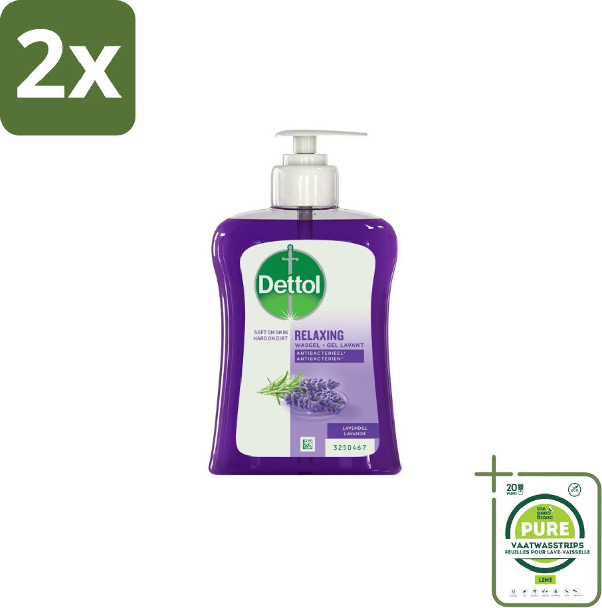 Dettol - Handzeep - Soothe - Lavendel & Vioolbloesem - 250 ml - Voordeelverpakking - 2 stuks - Antibacteriële handzeep - Lavendel handzeep