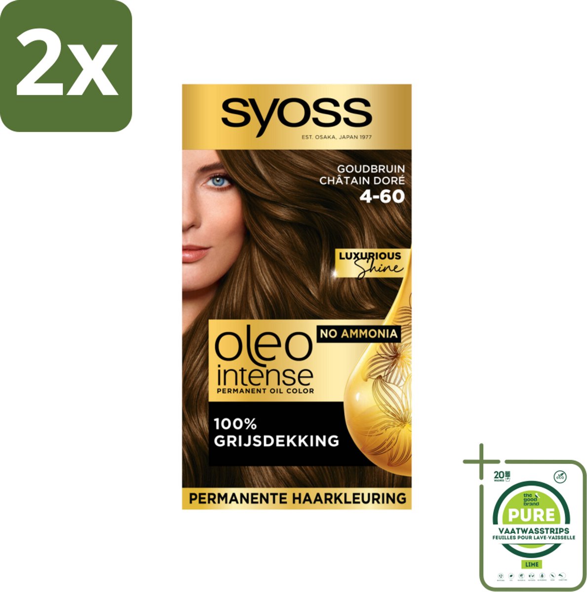 Syoss Oleo Intense - Haarverf - 4-60 - Goudbruin - 115ml x 2
