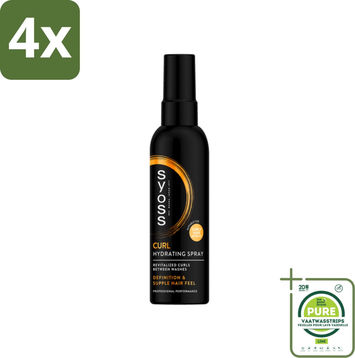 Syoss - Curls - Haarspray - Veerkrachtige Krullen - 150 ml - Voordeelverpakking - 4 stuks - Haarspray krullen - Krullen definieren