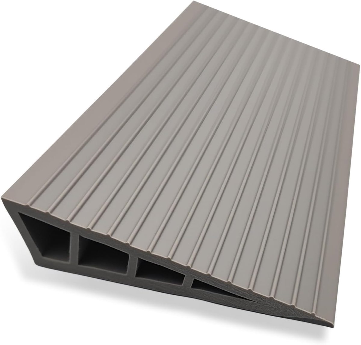 100 x 8 x 2 cm, drempelhelling voor rolstoel, pvc, rolstoelhelling, antislip oppervlak, oprijplaat, drempelhelling, zuigrobot, deurdrempel, oprijplaat, grijs