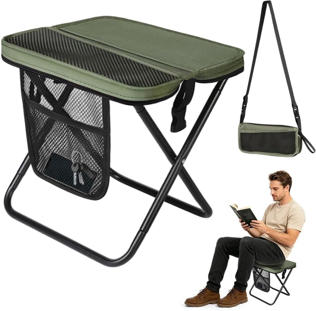 opvouwbaar, draagbare klapkruk, klein, mini outdoor camping