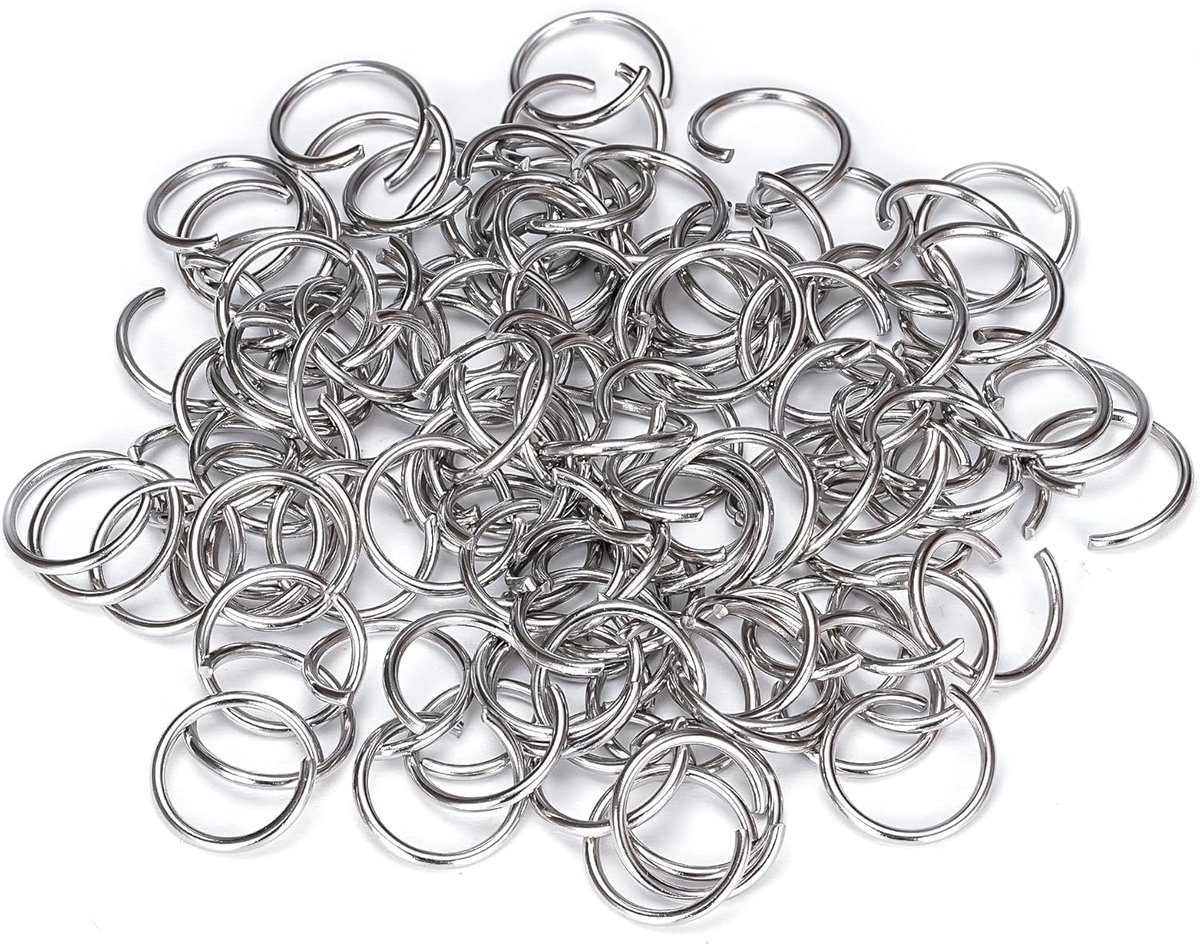 1000 stuks open ringen van roestvrij staal, 12mm, metalen ringen van