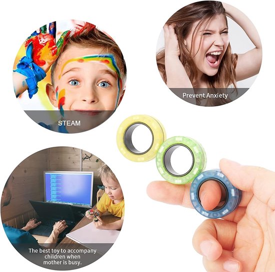 ringen, fidget-speelgoed, anti-stress fidget speelgoed, ADHD, magische vingerring, speelset, fidget magnetische ringen, leuk cadeau voor volwassenen, tieners en kinderen — afbeelding 4