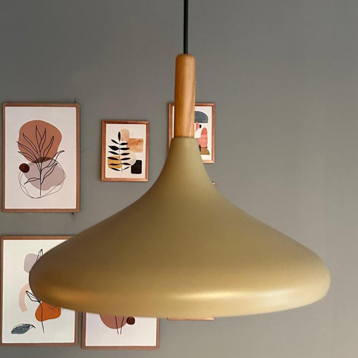 Bamyum Champion hanglamp, industriële Modern stijl, Ø35 cm, beige metalen lamp