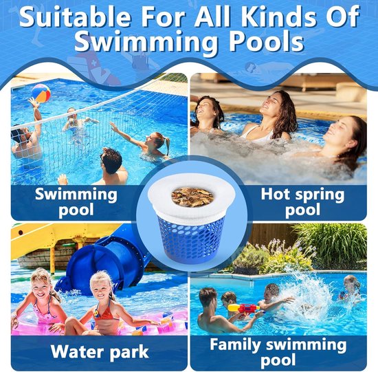Skimmer Sokken, 30 stuks Skimmer Filter Sokken, Filter Skimmer Pool — afbeelding 5