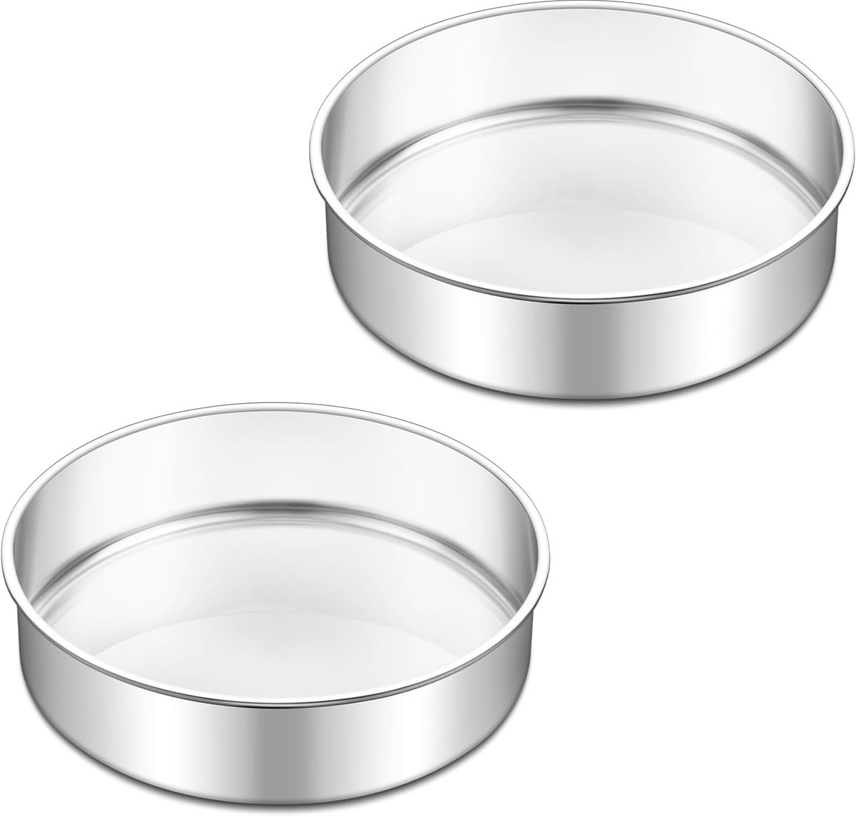Roestvrijstalen ronde bakvorm, set van 2 (2, 18 cm)