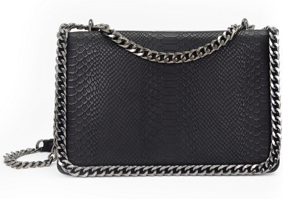 - Dames Crossbodytas - Slang PU Leer Gewatteerde Handtas - Ketting Flap Schoudertas - Snake Print Avondtas Clutch Elegant Avond Stad Trendy Elegante Moderne Praktisch Chique