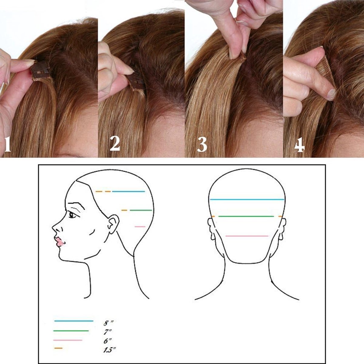 clip in extensions haarverlenging haarstuk 8 vlechten zoals echt haar