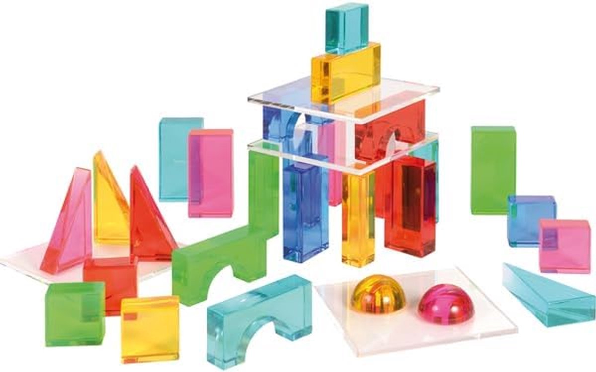 Acryl Bouwstenen - Kleuren Blokken Speelgoed - Creatief Spelen - Stapelbaar en Combineerbaar - 32 Stuks - Veelkleurig