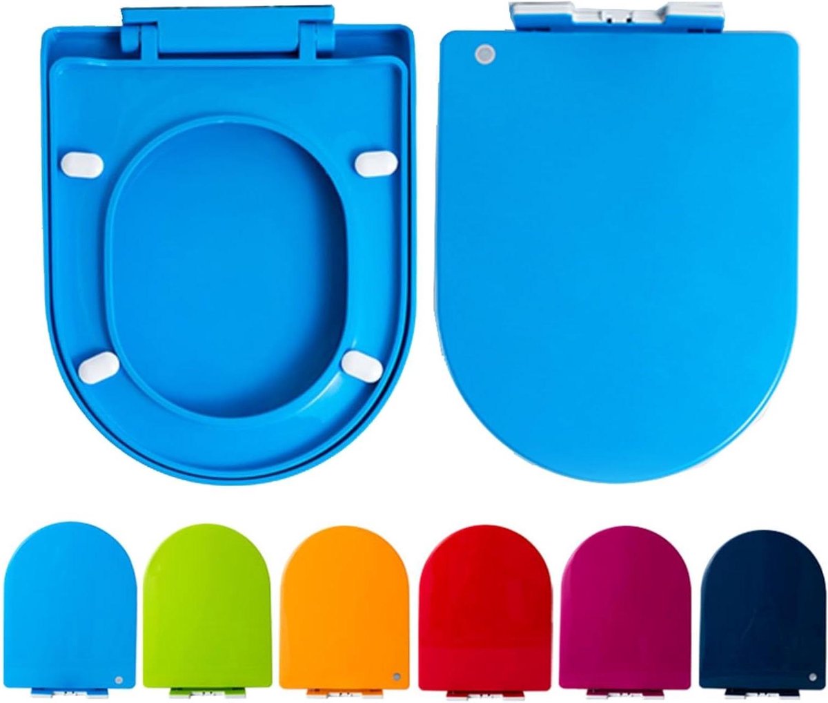 Toiletbril Scharnieren - Toiletdeksel Bevestiging - Badkamer Verbeteren - Softclose Mechanisme - Universele D-vorm - Blauw