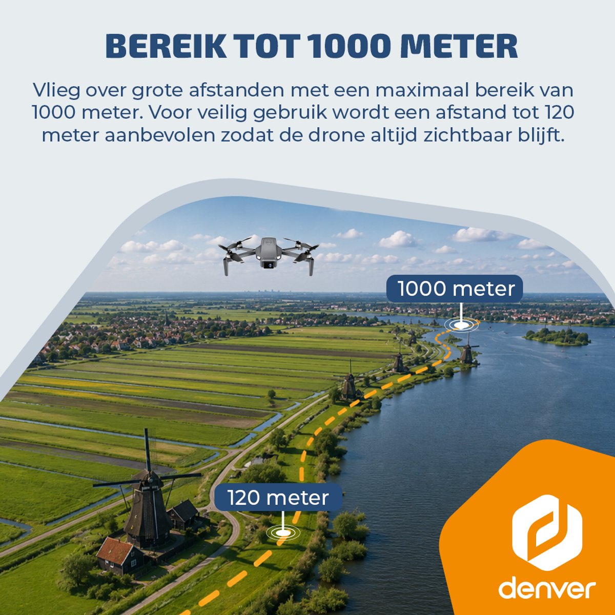 Denver Drone met GPS en Camera - Besturing via controller met 4 inch scherm - 3K video & 4K foto thumbnail 6