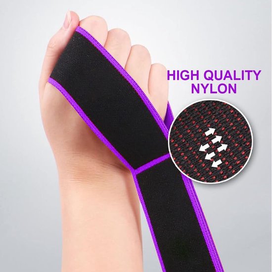 Elastic Resistance Bands - 9 Elastische Ringen voor Fitness, Yoga en Pilates - Hoogwaardige Rekbare Sportband in Paars, Maat S — afbeelding 3