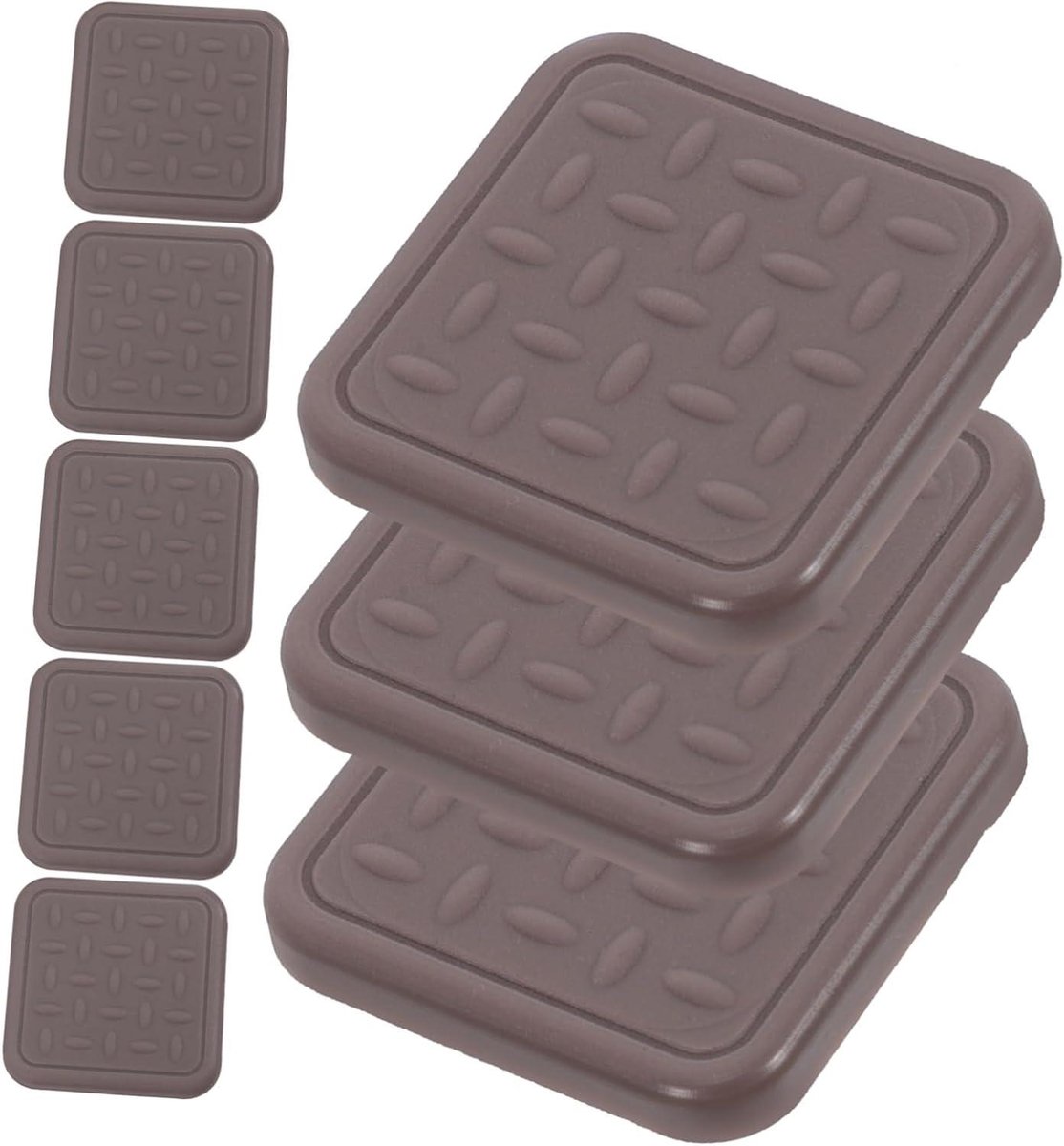 Bankvoethoezen - Stoelwielstopper Meubelonderzetters - Vloeren Beschermen - Slijtvast Siliconen - 3x3x0.3 cm - Bruin
