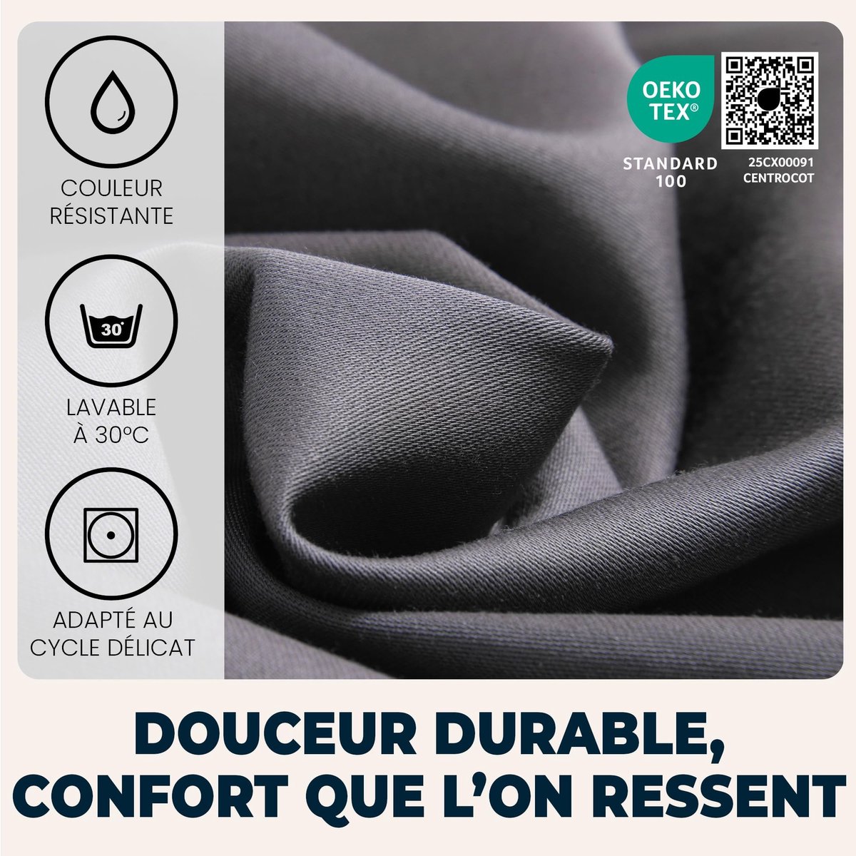 Omgoods - Fitted Sheet 180x190cm - Donkergrijs Microfiber, Hypoallergeen en Ademend