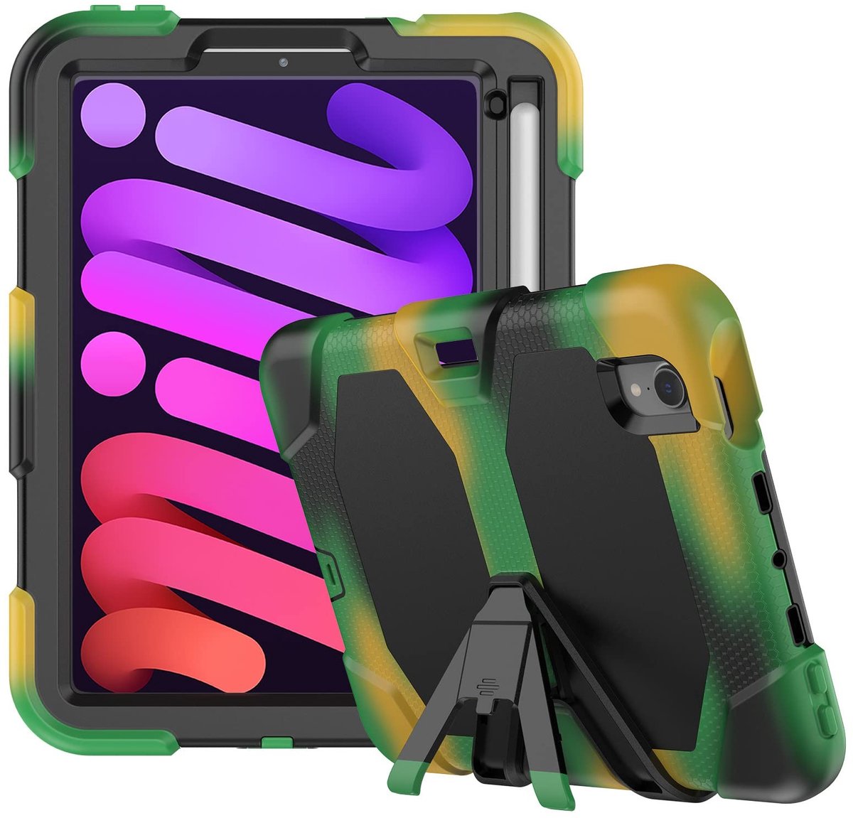 Omgoods - 3-in-1 Beschermcase met Screen Protector en Tripod voor Apple iPad Mini 6 (2021)