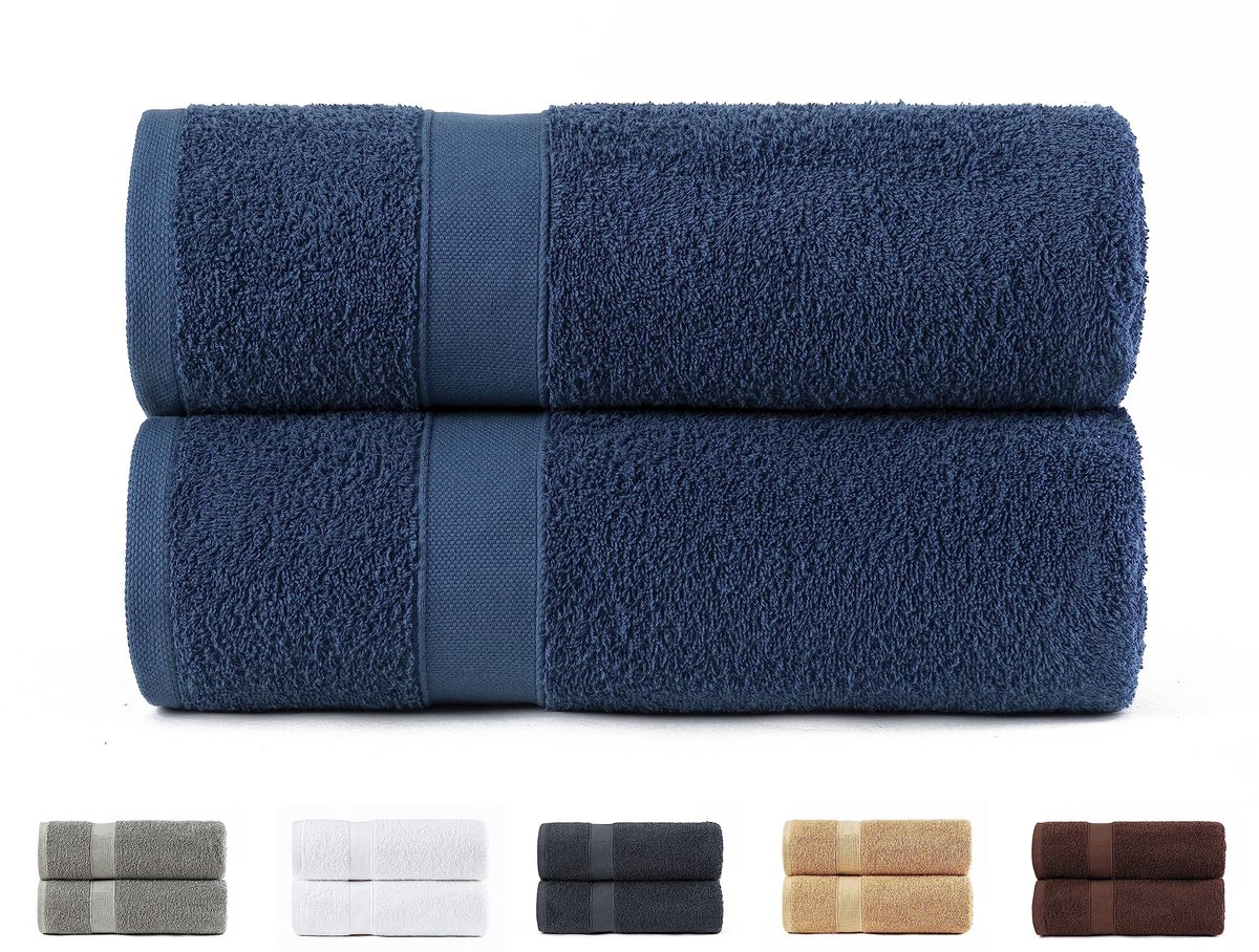 Omgoods - Set van 2 Luxe Badhanddoeken van 100% Katoen, 550 g/m²