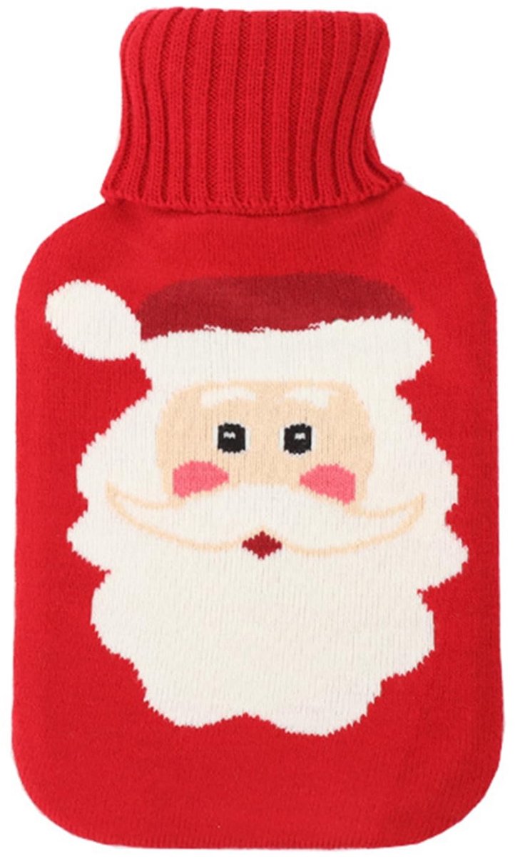 Omgoods - Hot Bottle Kerst Warmwatervat met Fleece Cover - 1 Liter