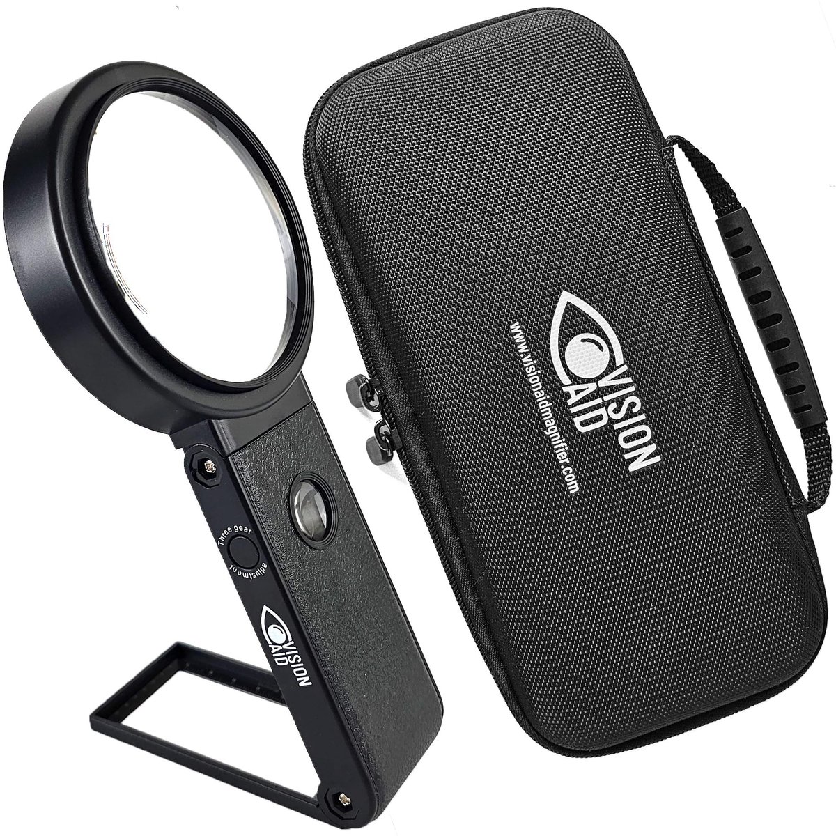 Omgoods - Handsfree Magnifier met LED Licht - USB oplaadbare vergrootglas met case